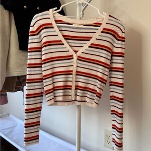 La Hearts Multicolor Striped Cardigan